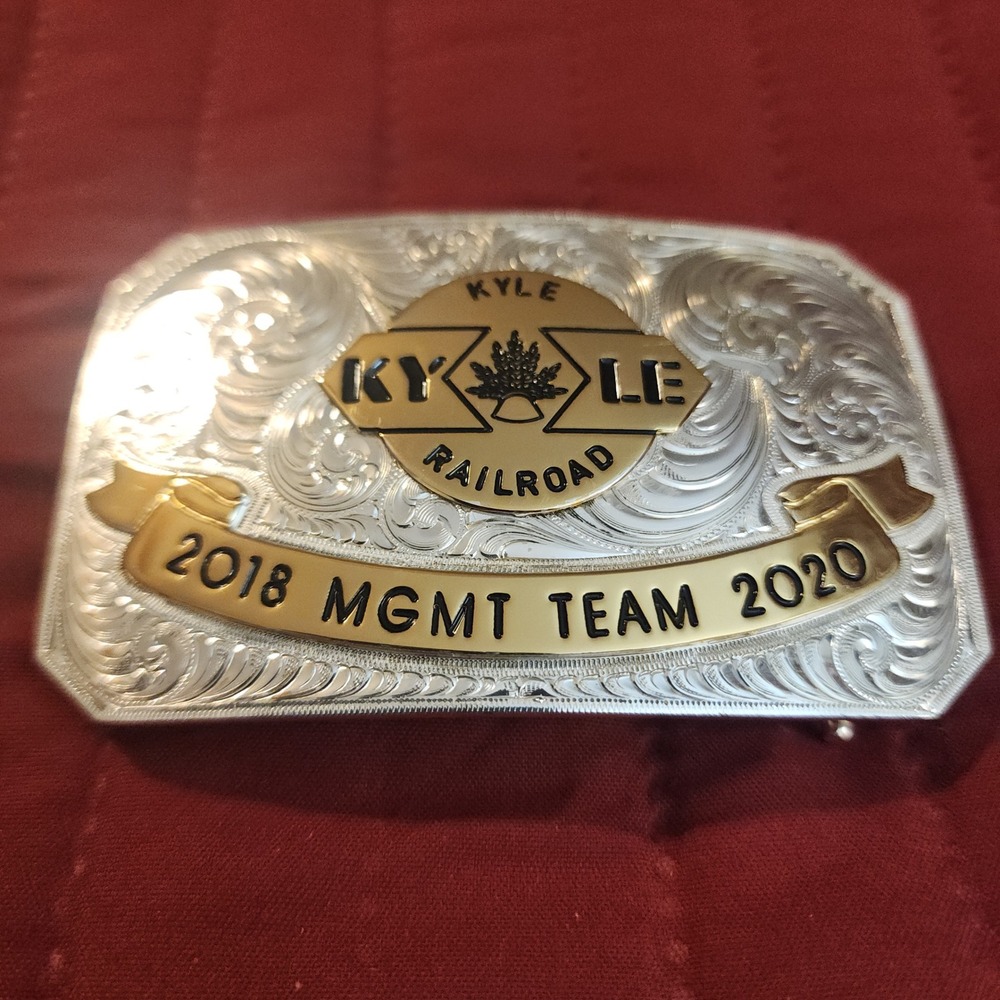 Rare‎ Montana Silversmiths Kyle Railroad 2018 MGMT Team 2020 Custom Belt Buckle
